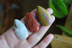 40 x 22mm drop Ocean Jasper cabochons