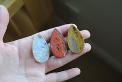 40 x 22mm drop Ocean Jasper cabochons