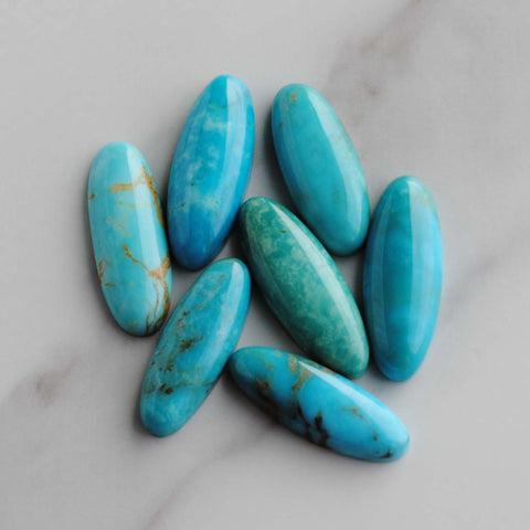 Kingman turquoise oval cabochons