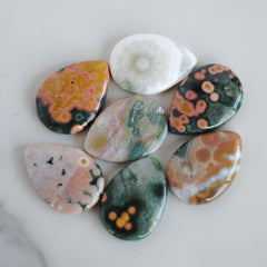 25x18mm drop Ocean Jasper cabochons (Lot F)