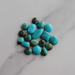 Kingman turquoise cabochons (mixed shape lot)