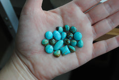 Kingman turquoise cabochons (mixed shape lot)