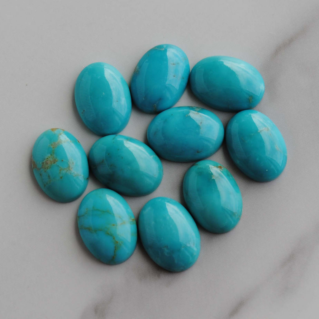 Kingman turquoise cabochons 10x14mm ovals