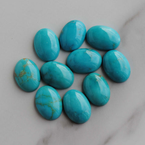Kingman turquoise cabochons 10x14mm ovals