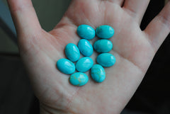 Kingman turquoise cabochons 10x14mm ovals