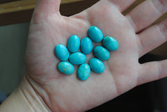 Kingman turquoise cabochons 10x14mm ovals