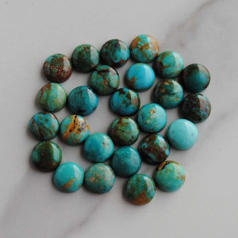 Kingman turquoise cabochons 8mm rounds
