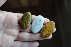 35 x 20mm oval Ocean Jasper cabochons