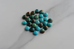 Kingman turquoise cabochons 8mm rounds (lot B)