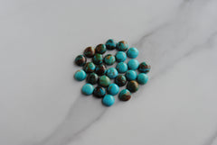 Kingman turquoise cabochons 8mm rounds (lot B)