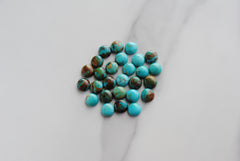 Kingman turquoise cabochons 8mm rounds (lot B)