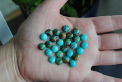 Kingman turquoise cabochons 8mm rounds (lot B)