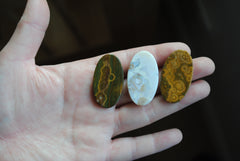 35 x 20mm oval Ocean Jasper cabochons