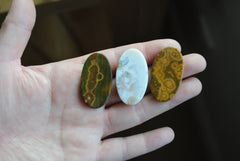 35 x 20mm oval Ocean Jasper cabochons