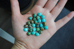 Kingman turquoise cabochons 8mm rounds (lot B)