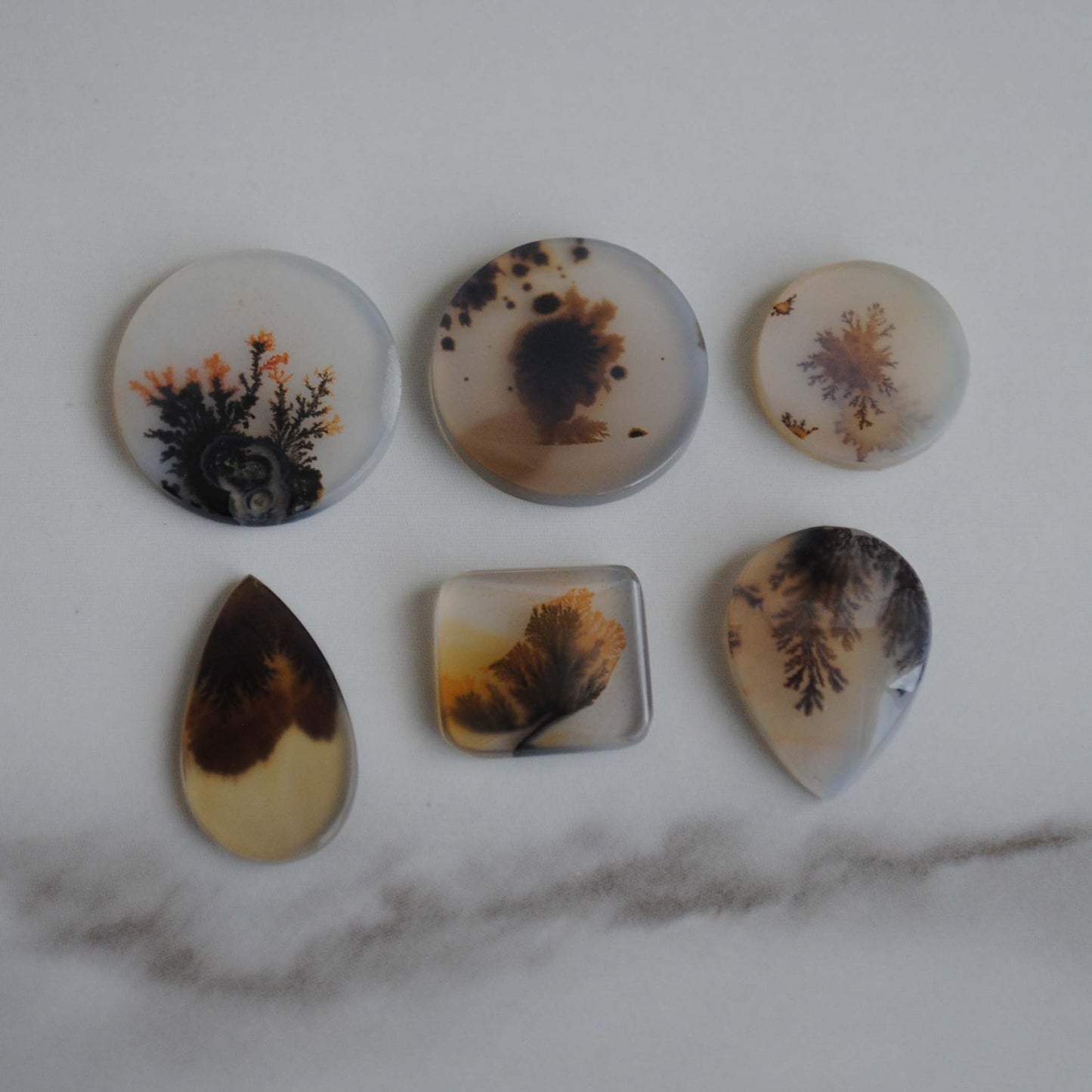 Dendritic agate cabochons (lot L)