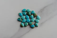 Kingman turquoise cabochons 8x10mm drops/pears (lot A)