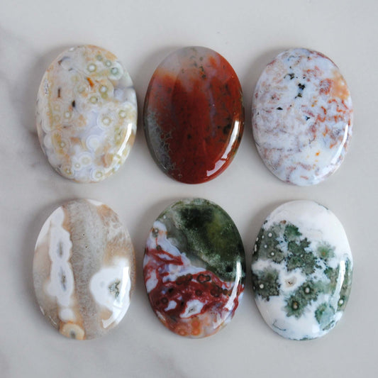 Ocean Jasper 30x22mm oval cabochons