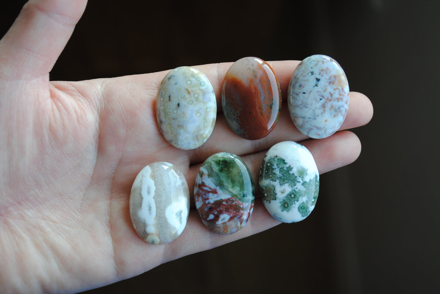 Ocean Jasper 30x22mm oval cabochons