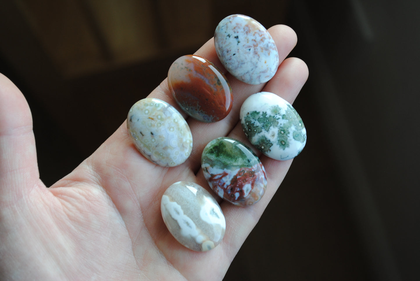 Ocean Jasper 30x22mm oval cabochons