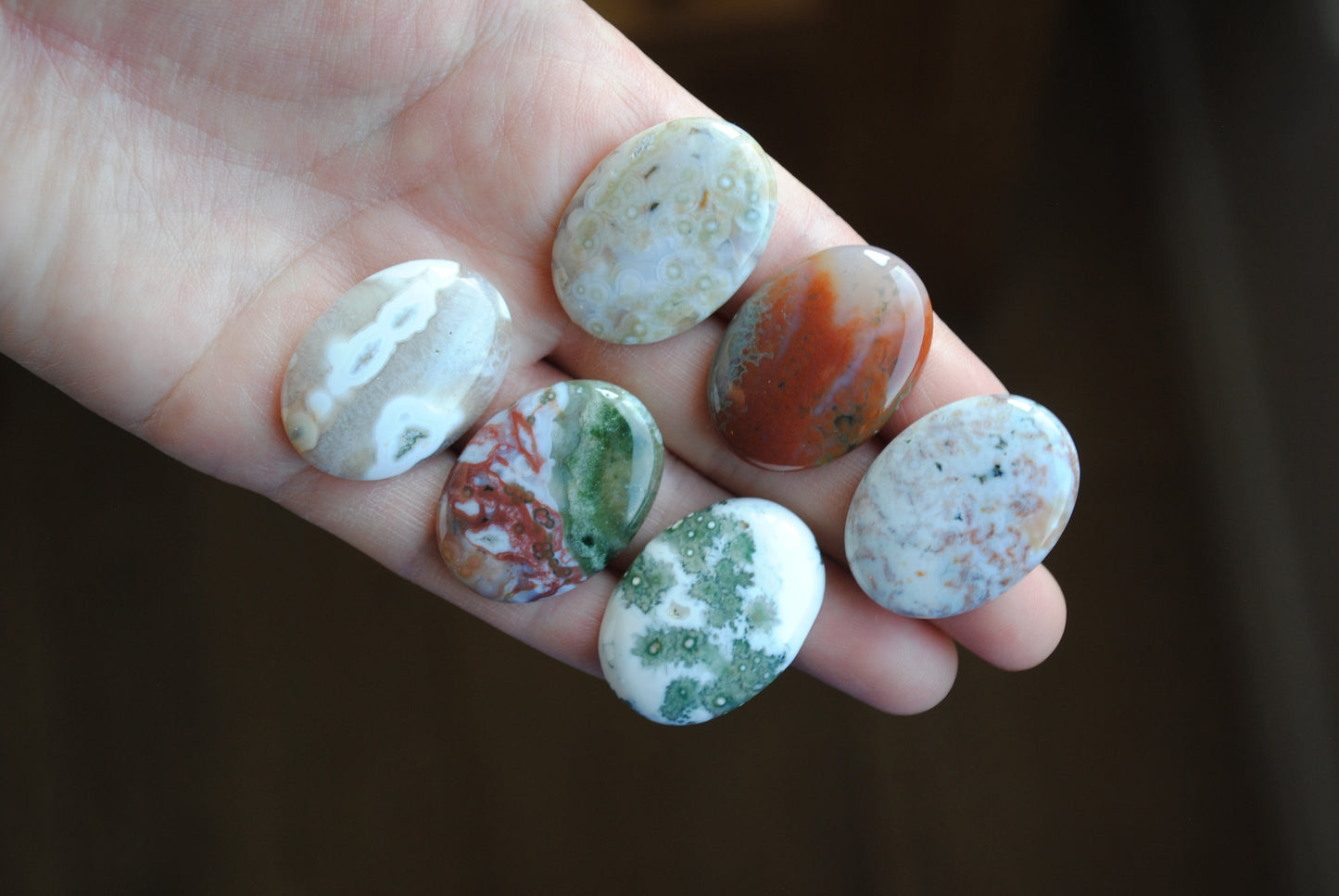 Ocean Jasper 30x22mm oval cabochons