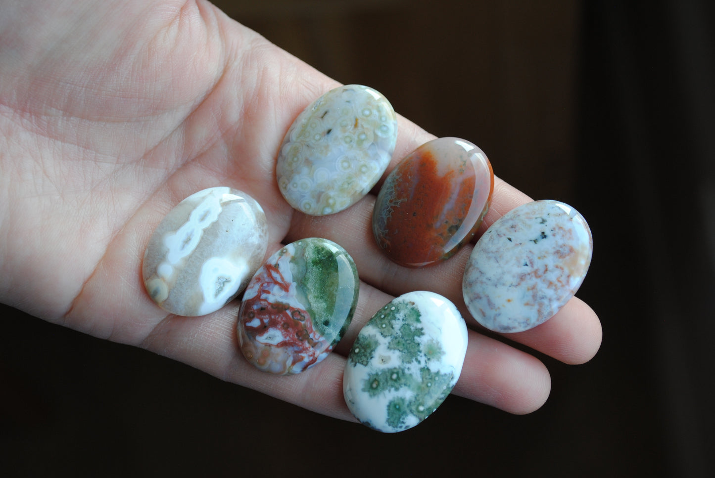 Ocean Jasper 30x22mm oval cabochons
