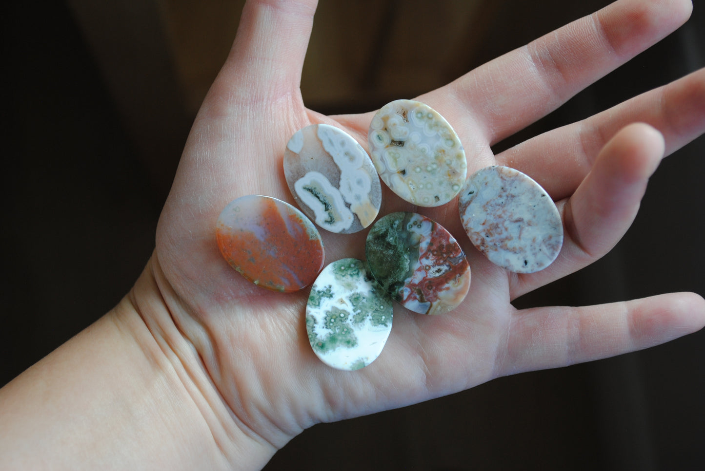 Ocean Jasper 30x22mm oval cabochons