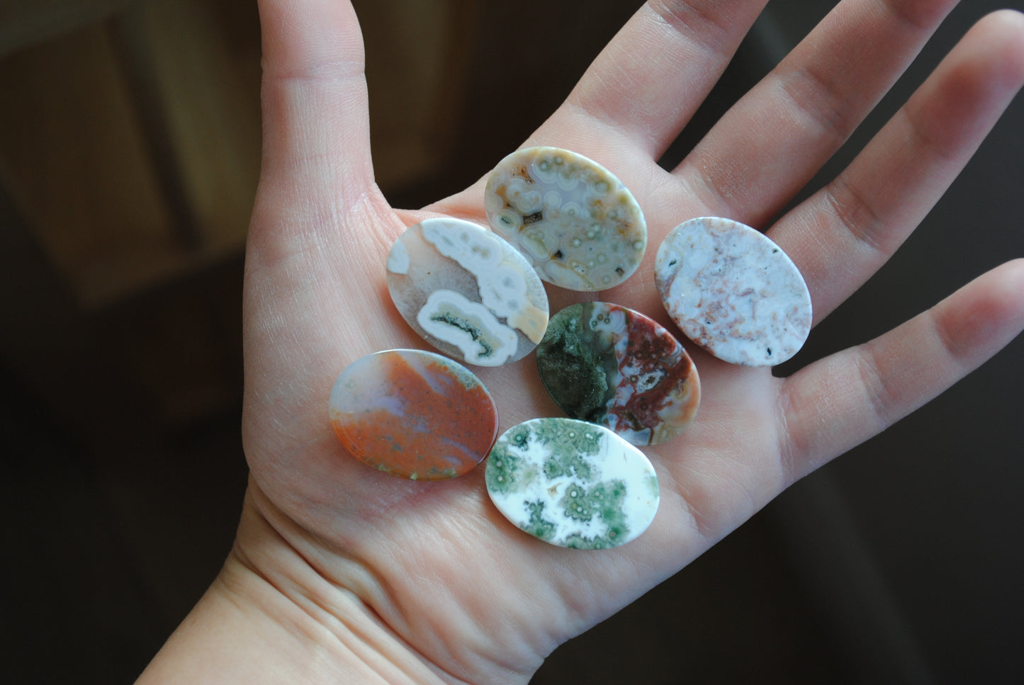 Ocean Jasper 30x22mm oval cabochons
