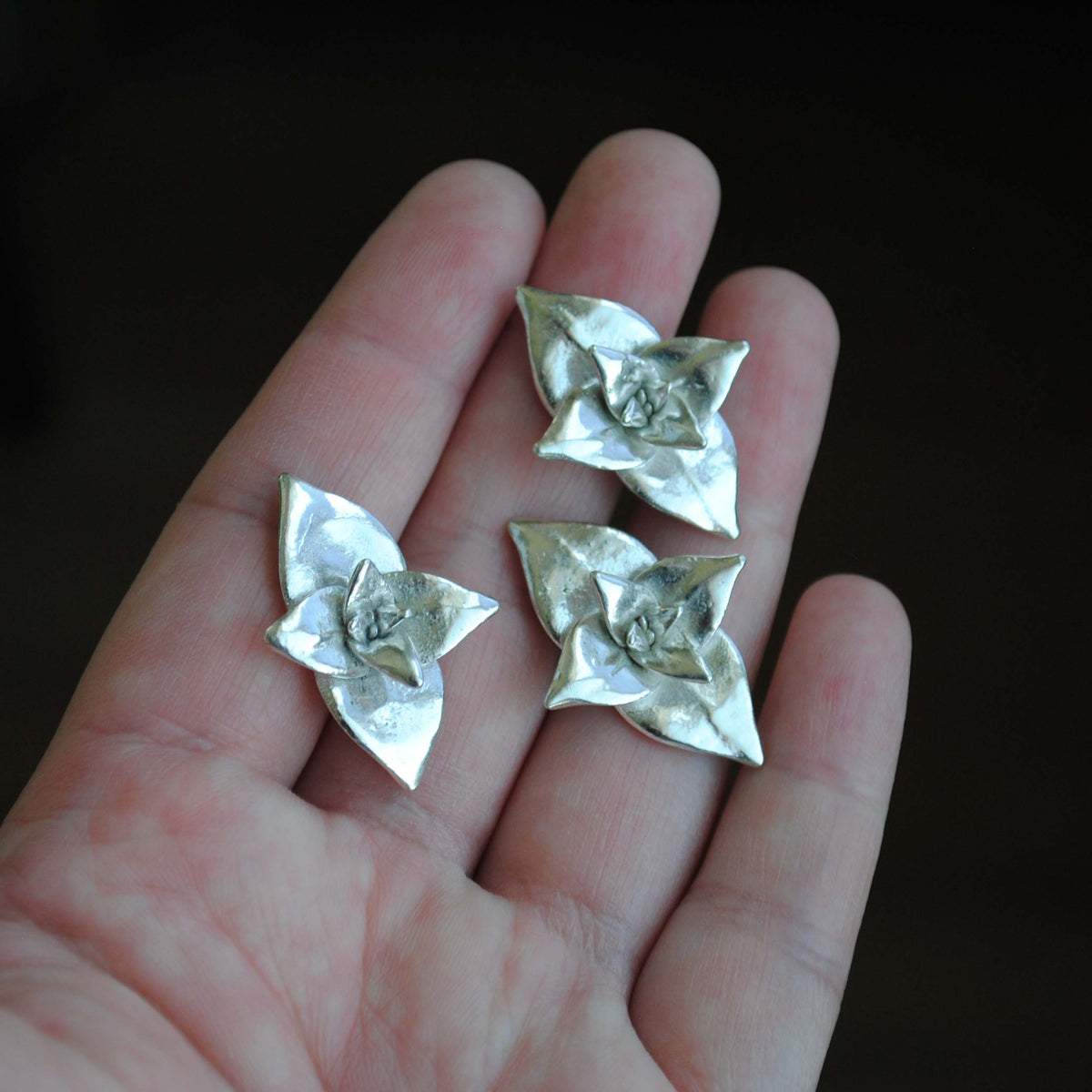 Sterling silver succulent castings