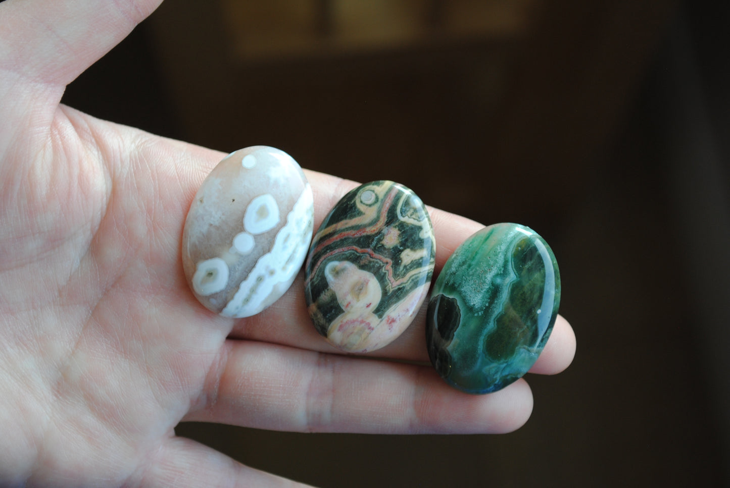 Ocean Jasper 35x25mm oval cabochons (Lot A)