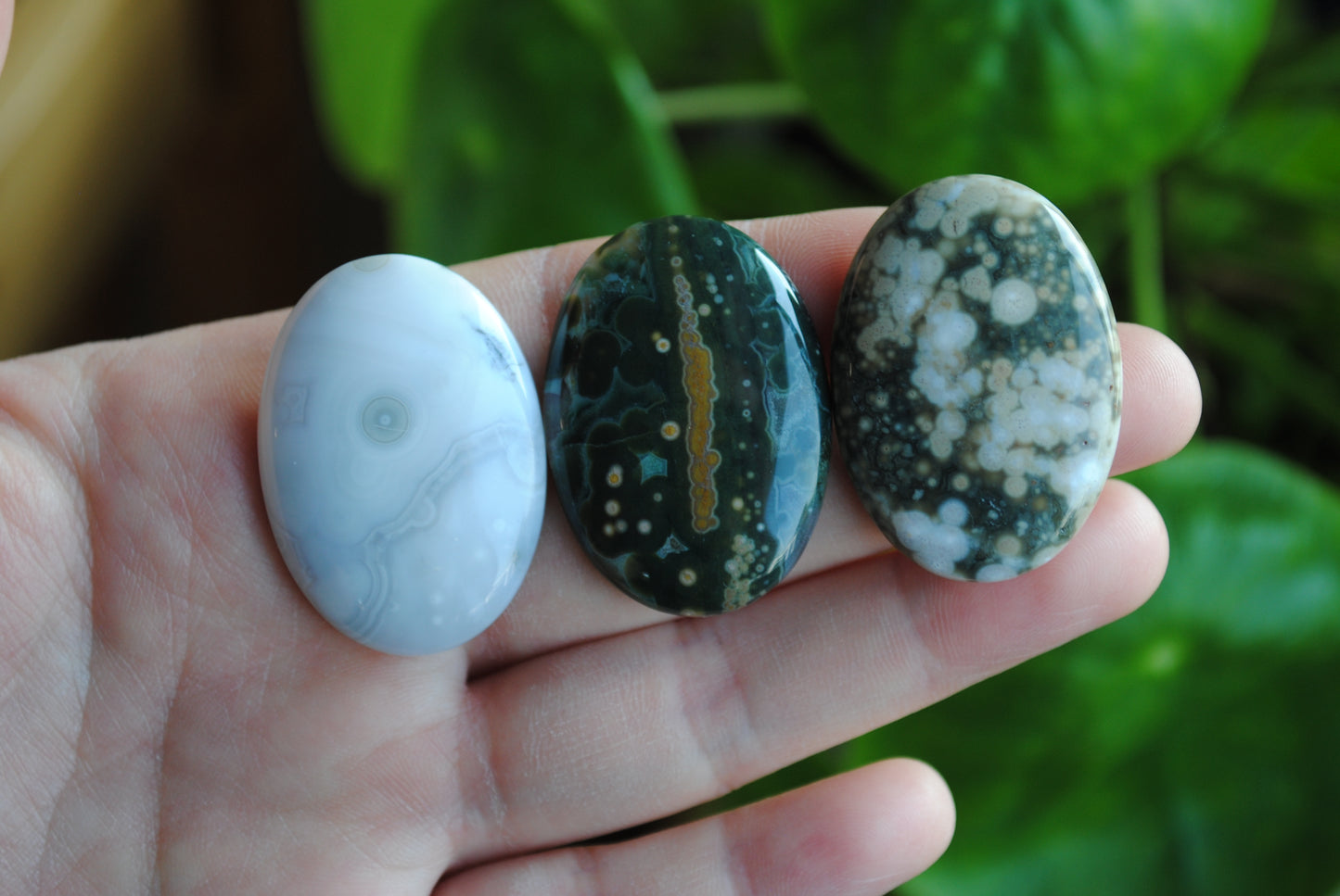 Ocean Jasper 35x25mm oval cabochons (Lot C)