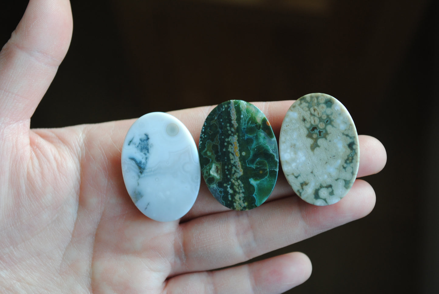 Ocean Jasper 35x25mm oval cabochons (Lot C)