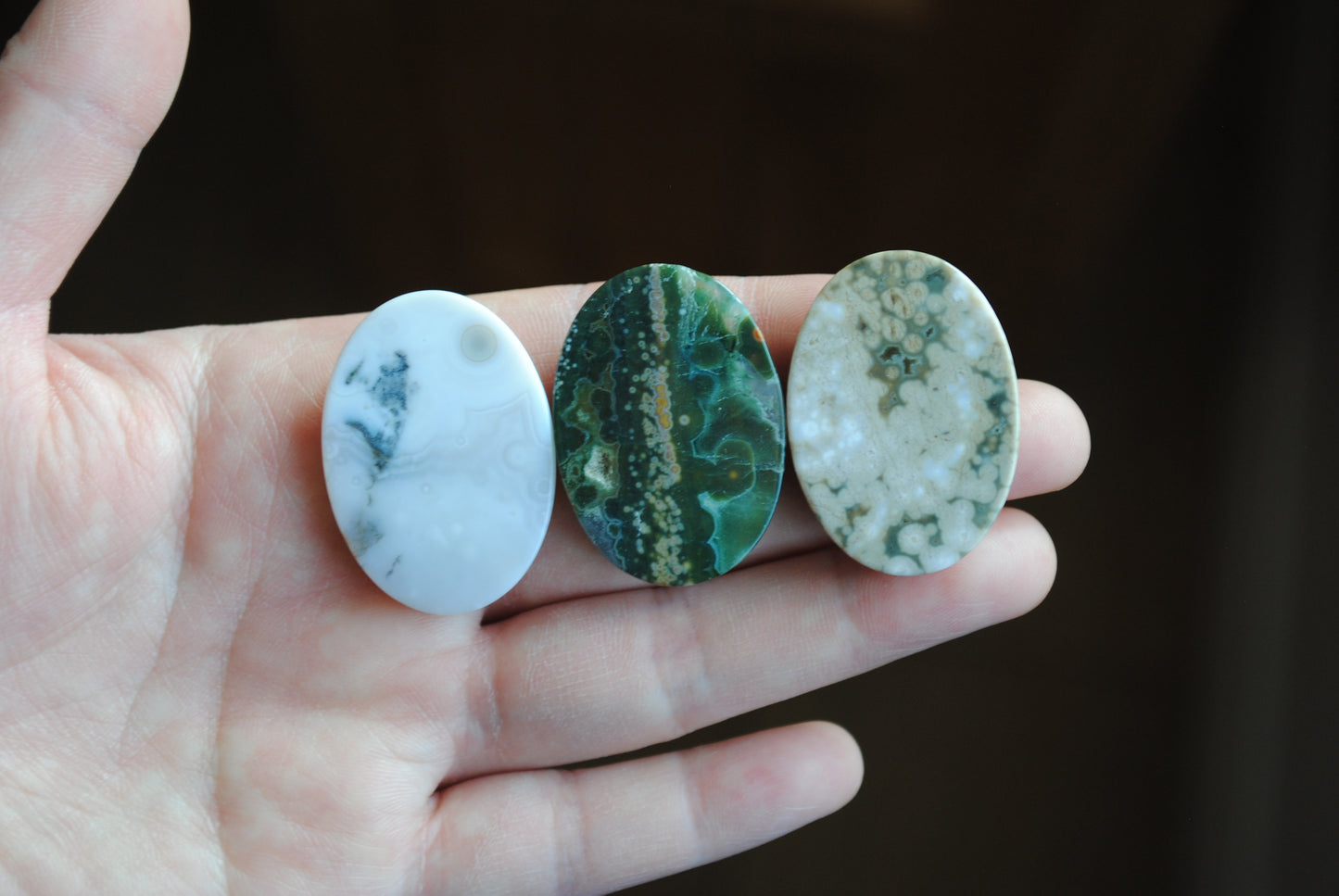 Ocean Jasper 35x25mm oval cabochons (Lot C)