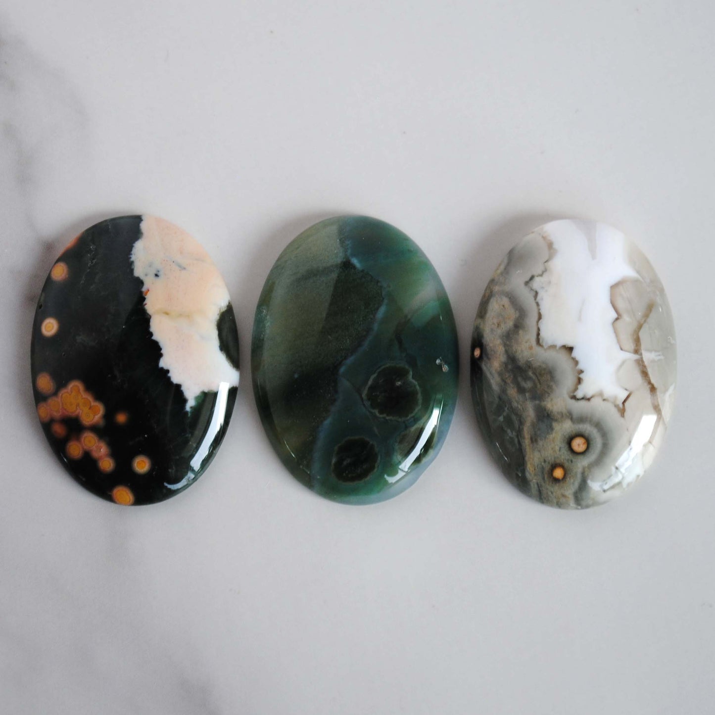 Ocean Jasper 35x25mm oval cabochons (Lot F)