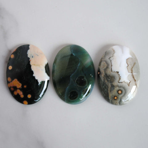 Ocean Jasper 35x25mm oval cabochons (Lot F)