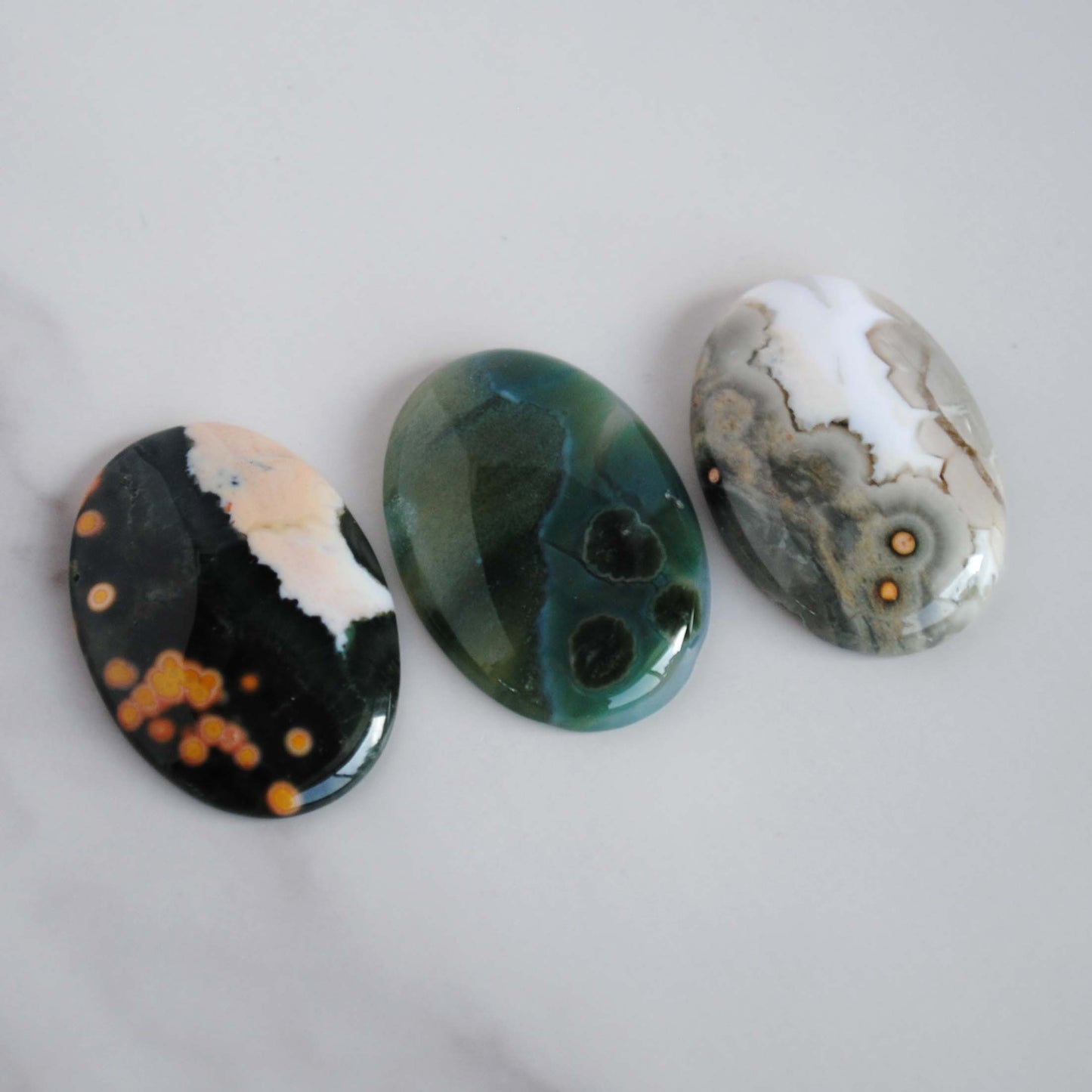 Ocean Jasper 35x25mm oval cabochons (Lot F)