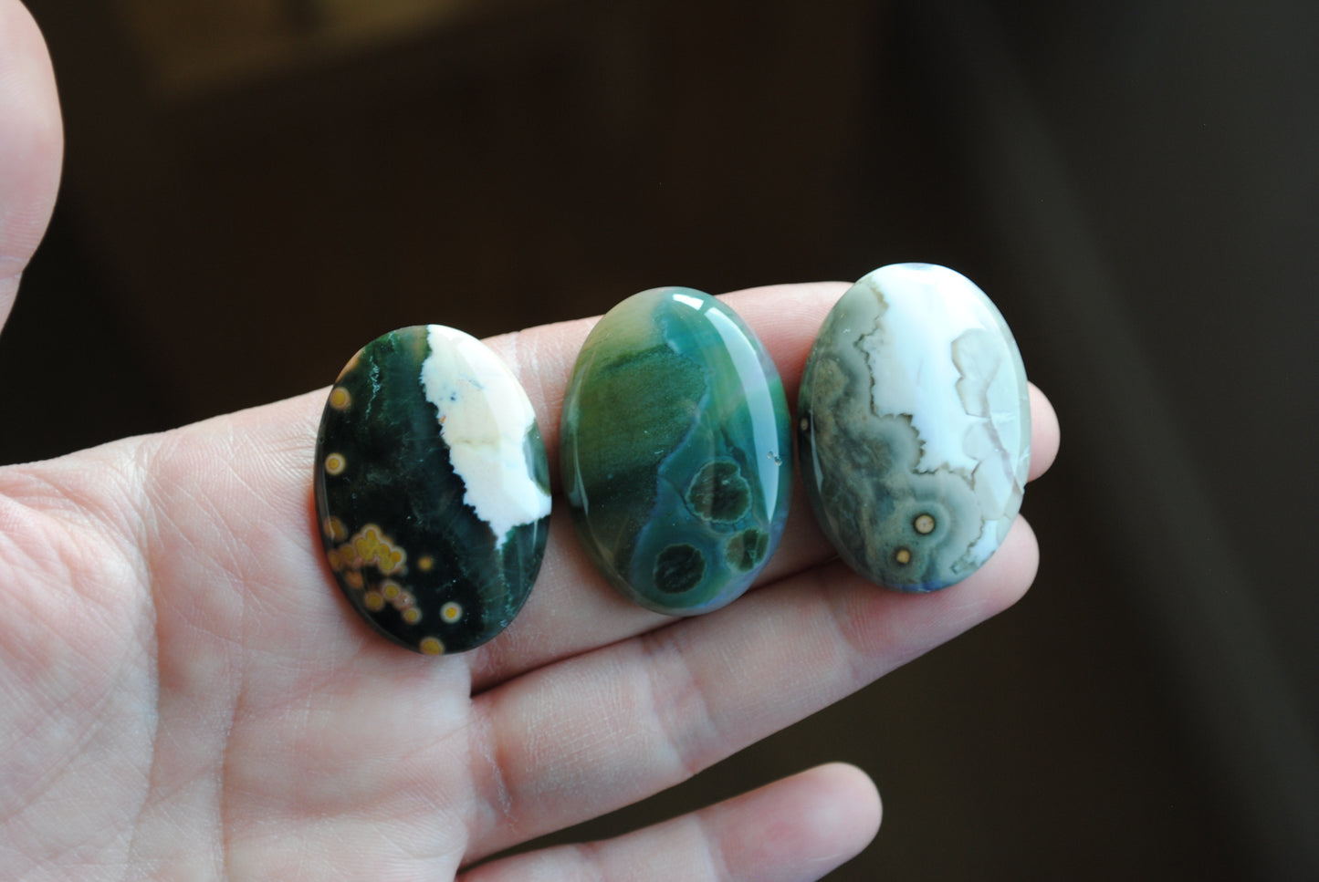 Ocean Jasper 35x25mm oval cabochons (Lot F)