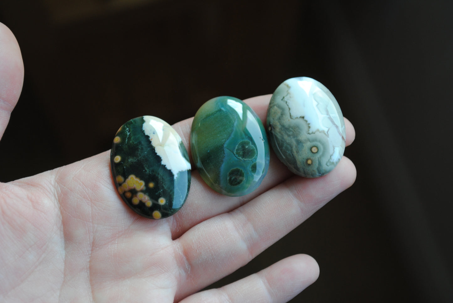 Ocean Jasper 35x25mm oval cabochons (Lot F)