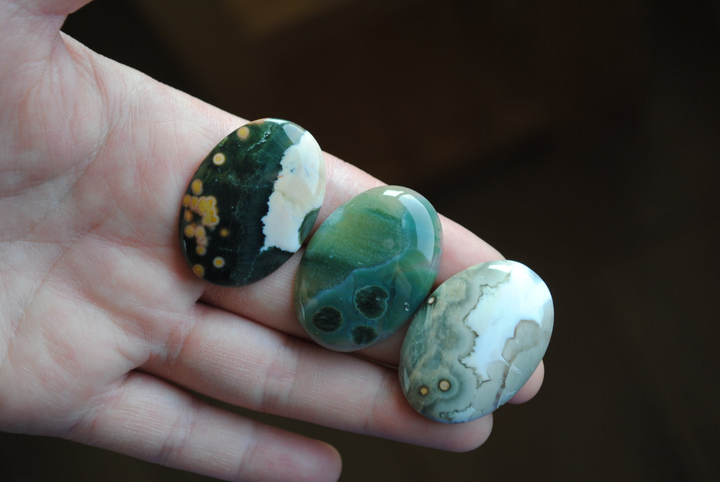Ocean Jasper 35x25mm oval cabochons (Lot F)