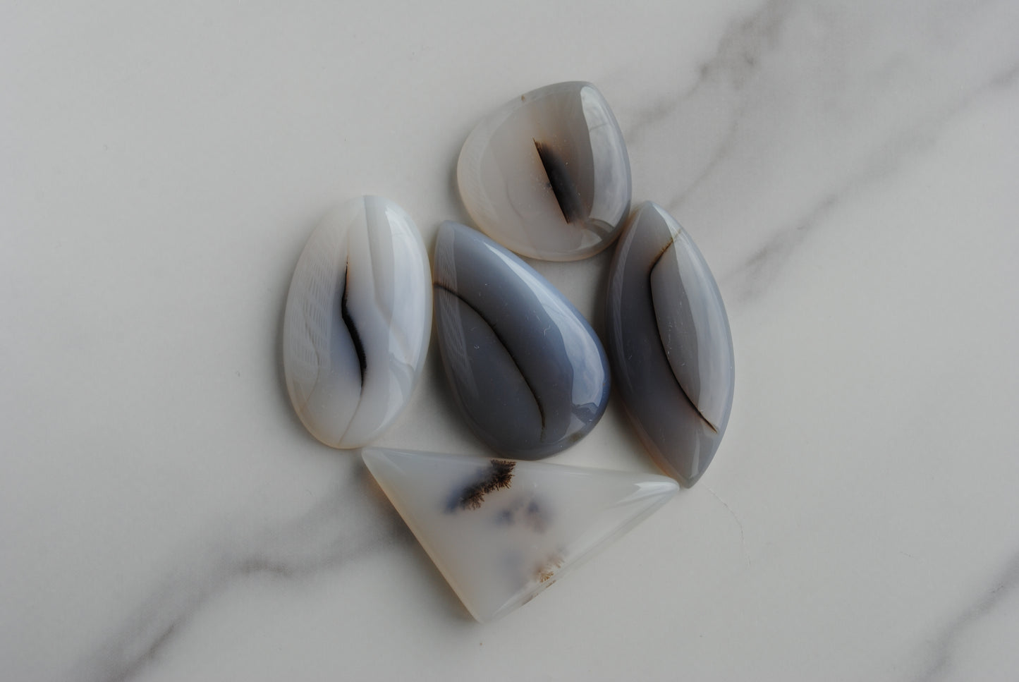 Dendritic agate cabochons (Lot E)