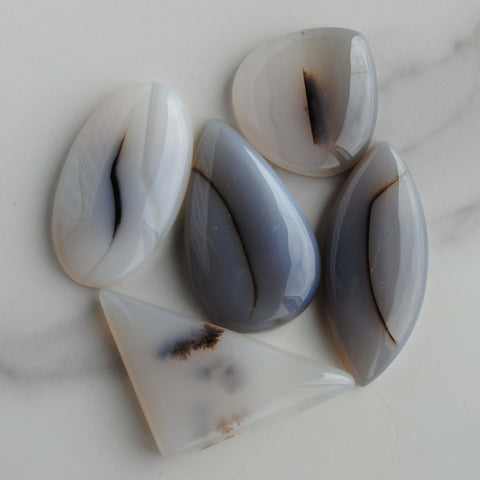 Dendritic agate cabochons (Lot E)