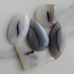 Dendritic agate cabochons (Lot E)