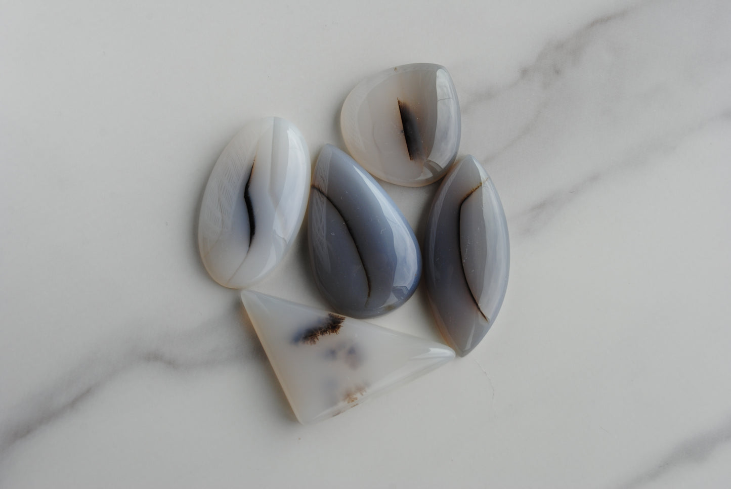 Dendritic agate cabochons (Lot E)