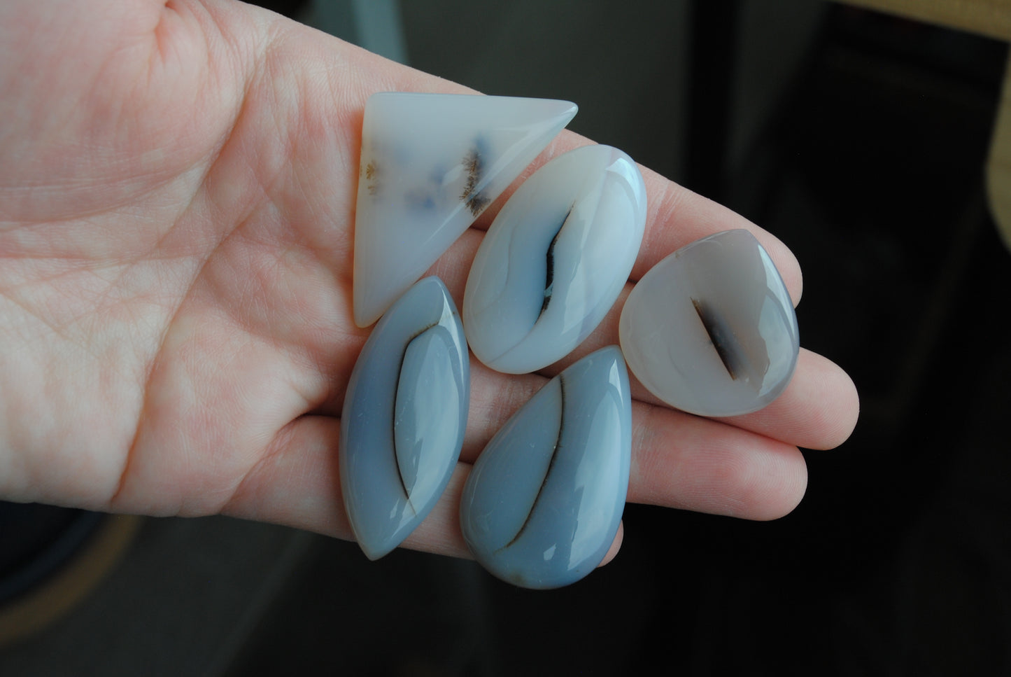 Dendritic agate cabochons (Lot E)