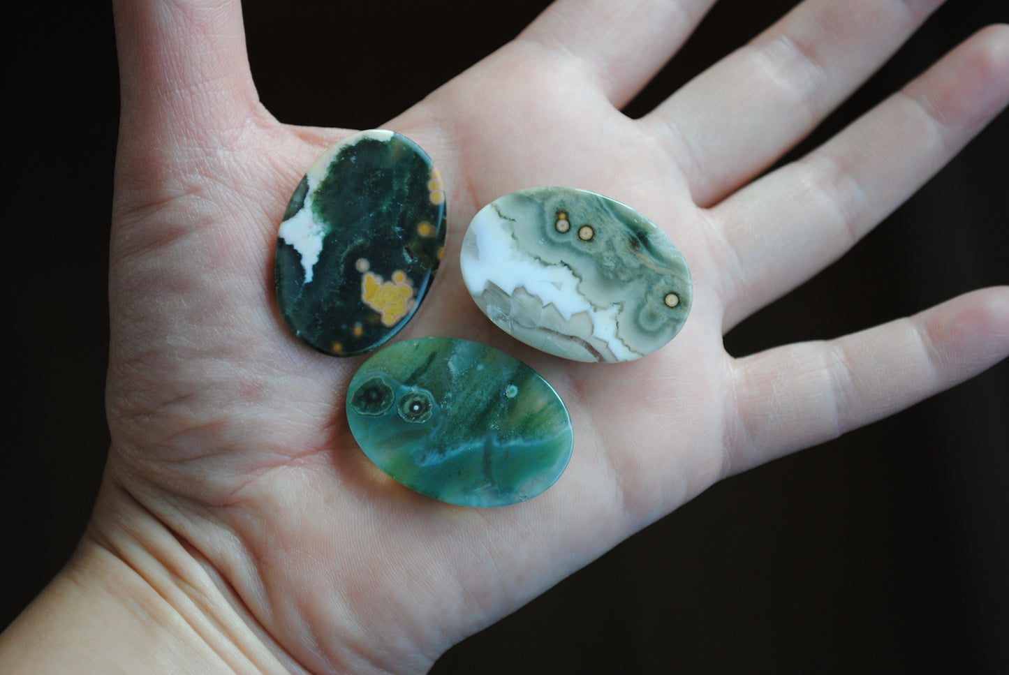 Ocean Jasper 35x25mm oval cabochons (Lot F)