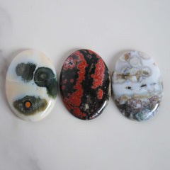 Ocean Jasper 35x25mm oval cabochons (Lot G)