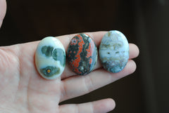 Ocean Jasper 35x25mm oval cabochons (Lot G)