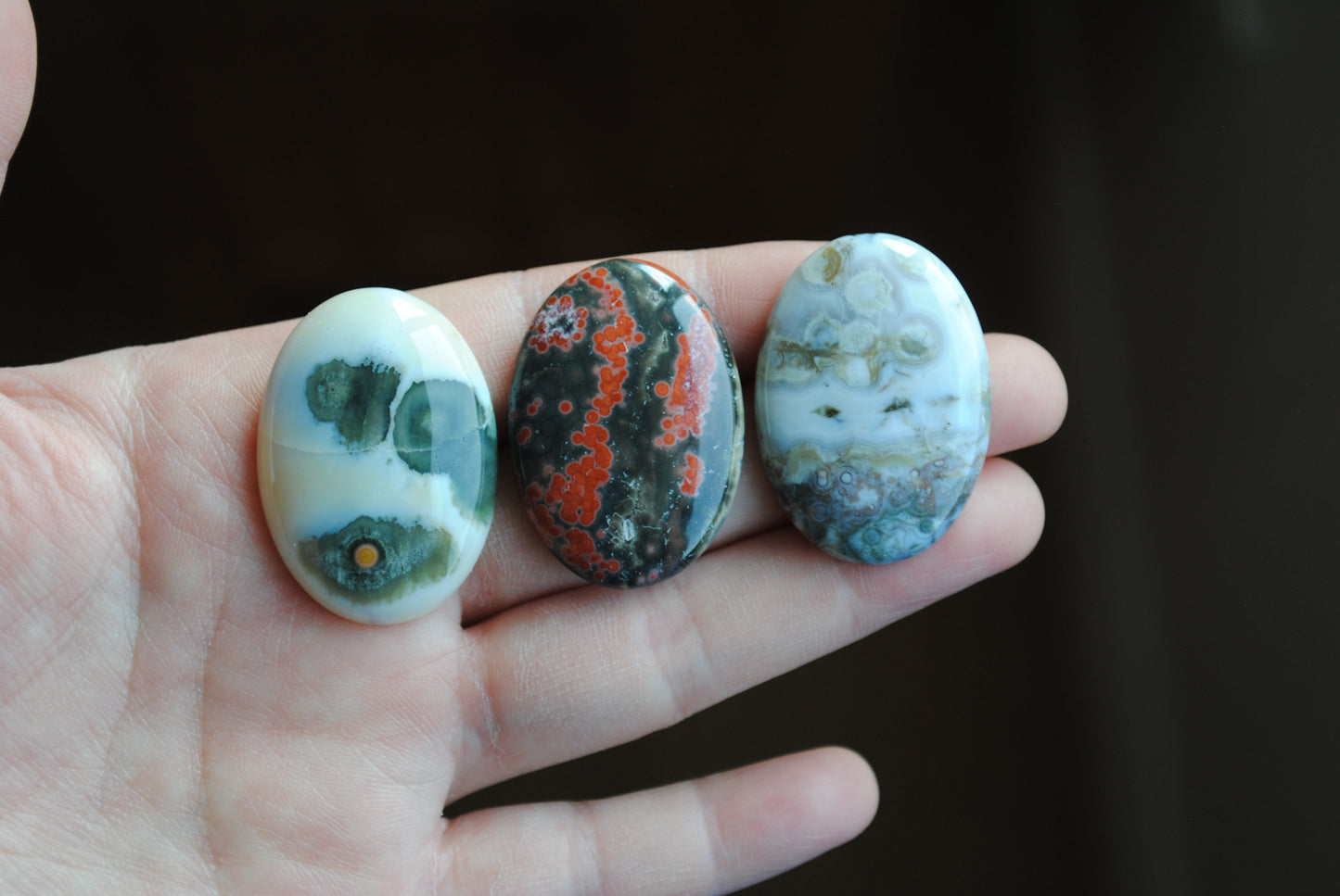 Ocean Jasper 35x25mm oval cabochons (Lot G)