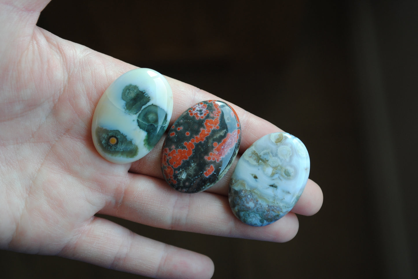 Ocean Jasper 35x25mm oval cabochons (Lot G)