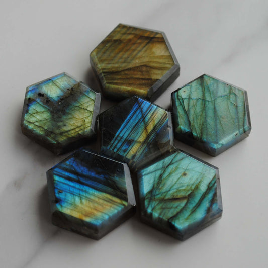 Labradorite hexagons (lot A)